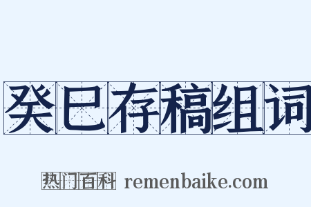 癸巳存稿组词是什么意思的图片